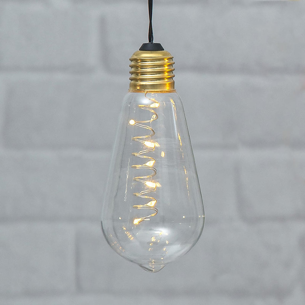 LED dekolampe Glow vintage pæreform med timer klar forfra