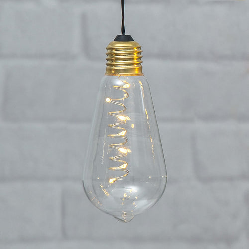 LED dekolampe Glow vintage pæreform med timer klar forfra