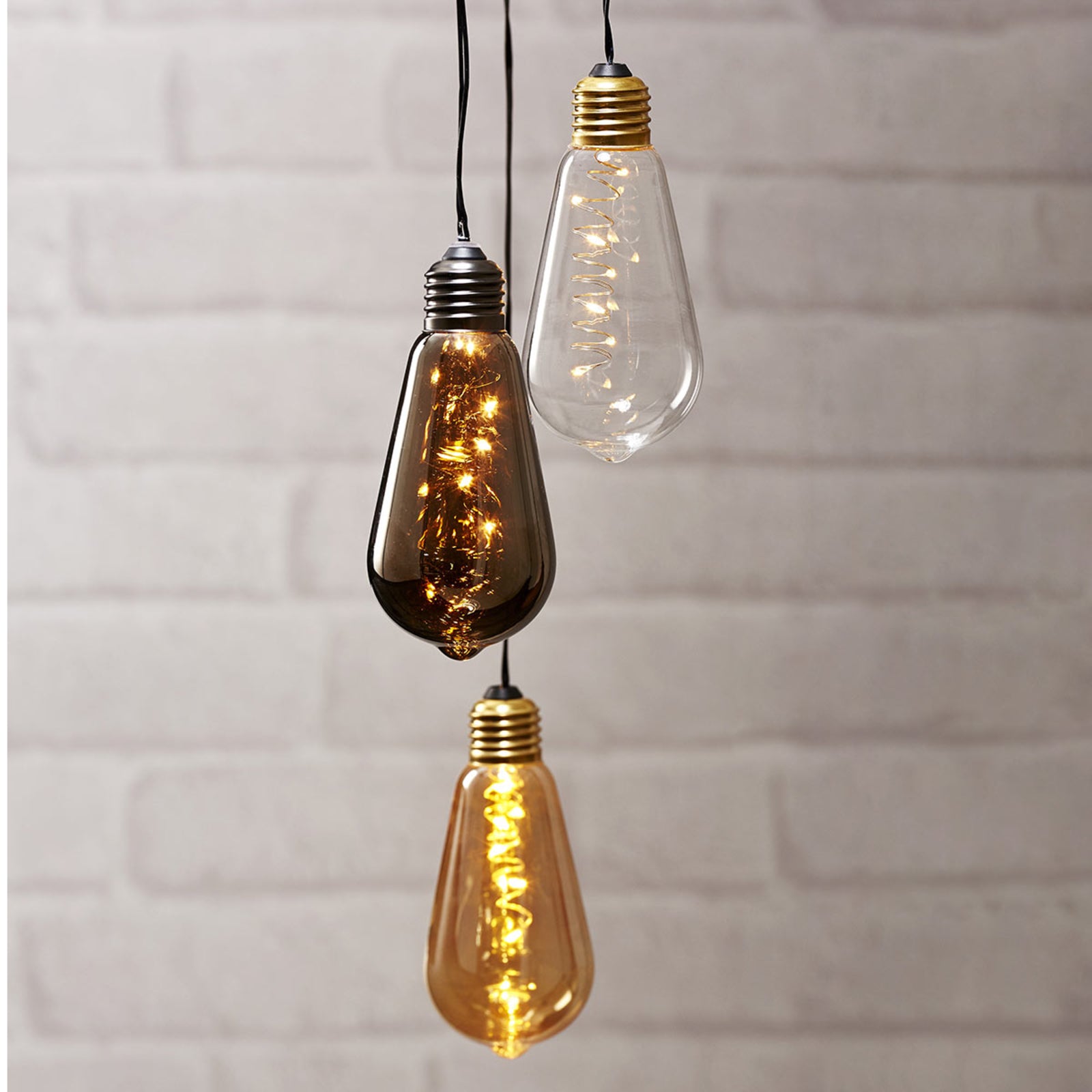 LED dekolampe Glow vintage pæreform med timer detalj