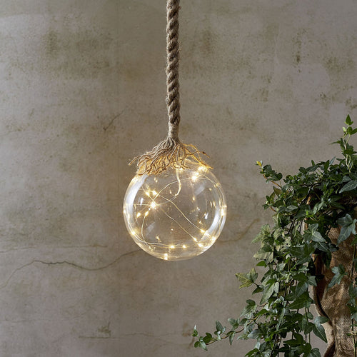 LED dekolampe Jutta glasskule Ø15 cm batteridrevet forfra