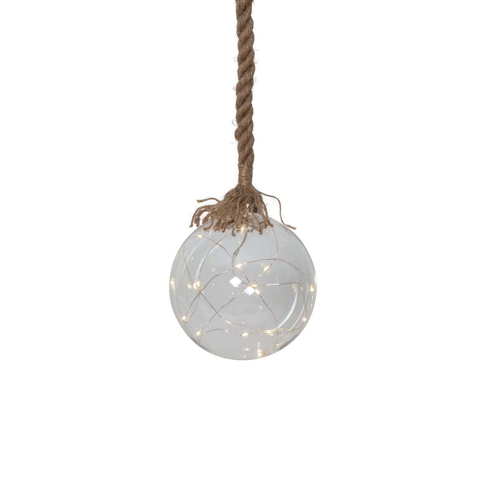 Montert LED dekolampe Jutta glasskule Ø15 cm batteridrevet
