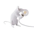 LED dekolampe Mouse Lamp sittende mus hvit USB foran