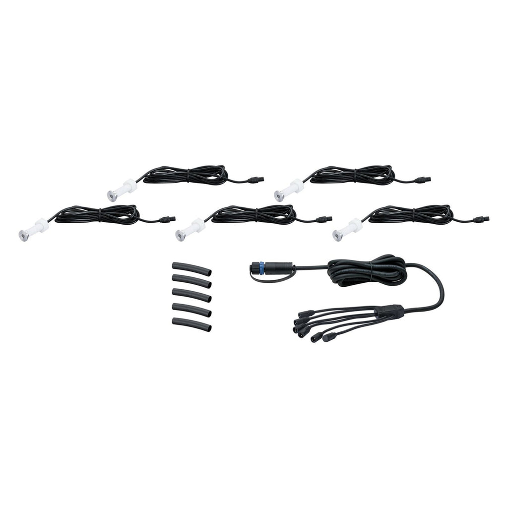 LED dekor-bakkespot Plug & Shine 5-pk rustfritt stål IP65 detalj