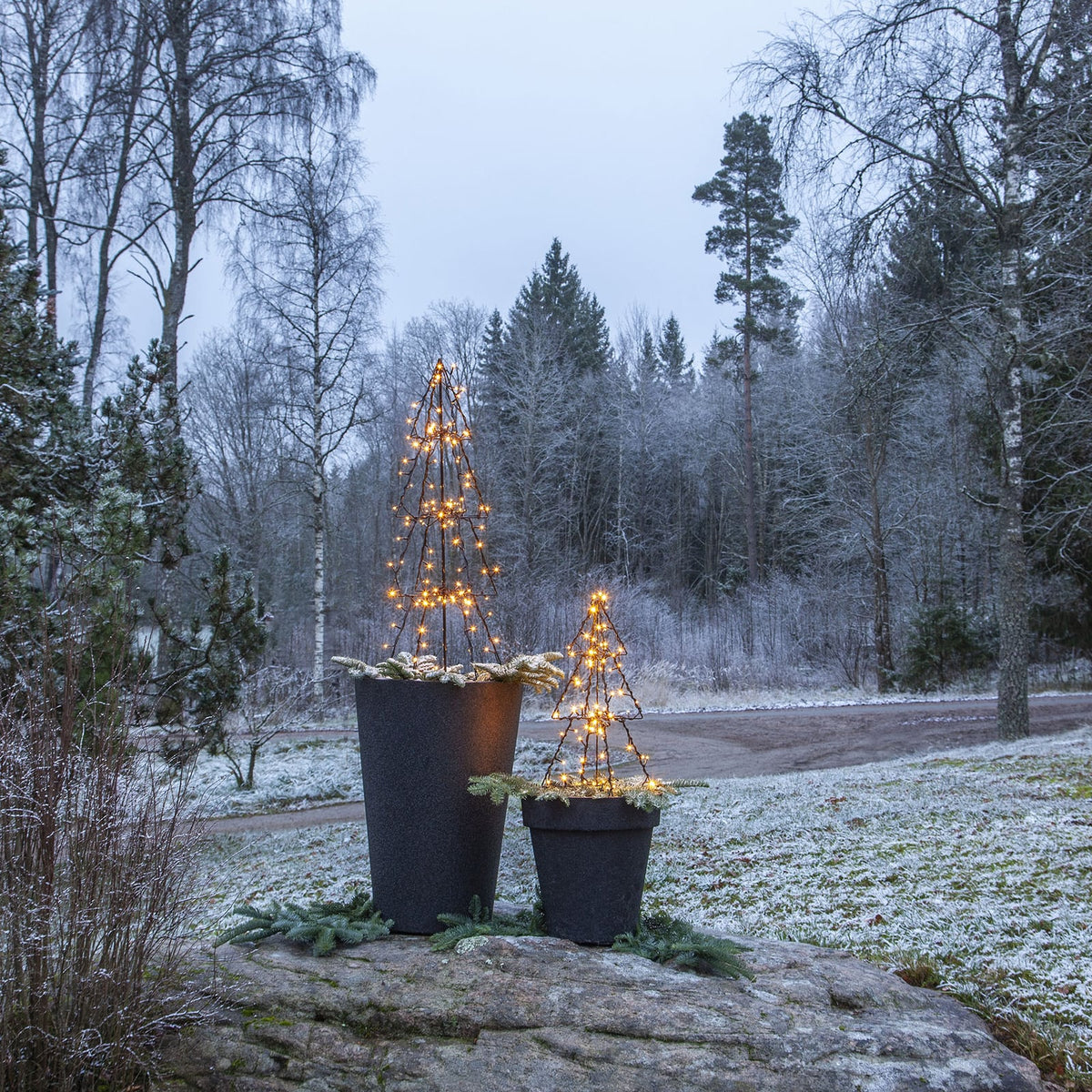 kabel og Schuko-plugg på LED-dekorasjon juletre Foldy 90 LED 50 cm IP44