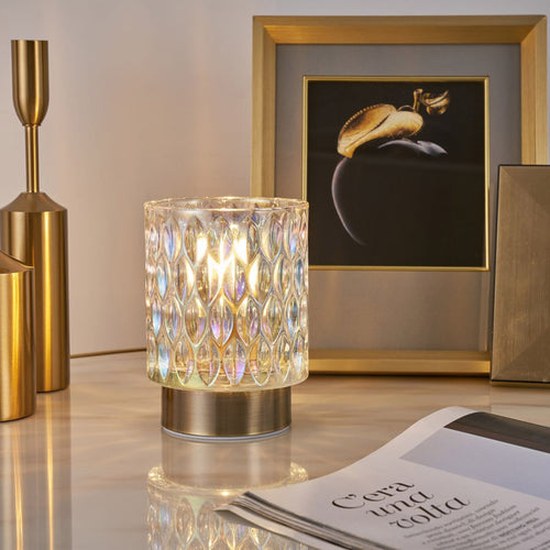LED dekorasjonslampe Clear Glamour dikroisk glass batteri E14 - Pauleen bakside
