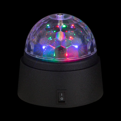 LED dekorasjonslampe Disco RGB fargeskiftende Ø9 cm detalj