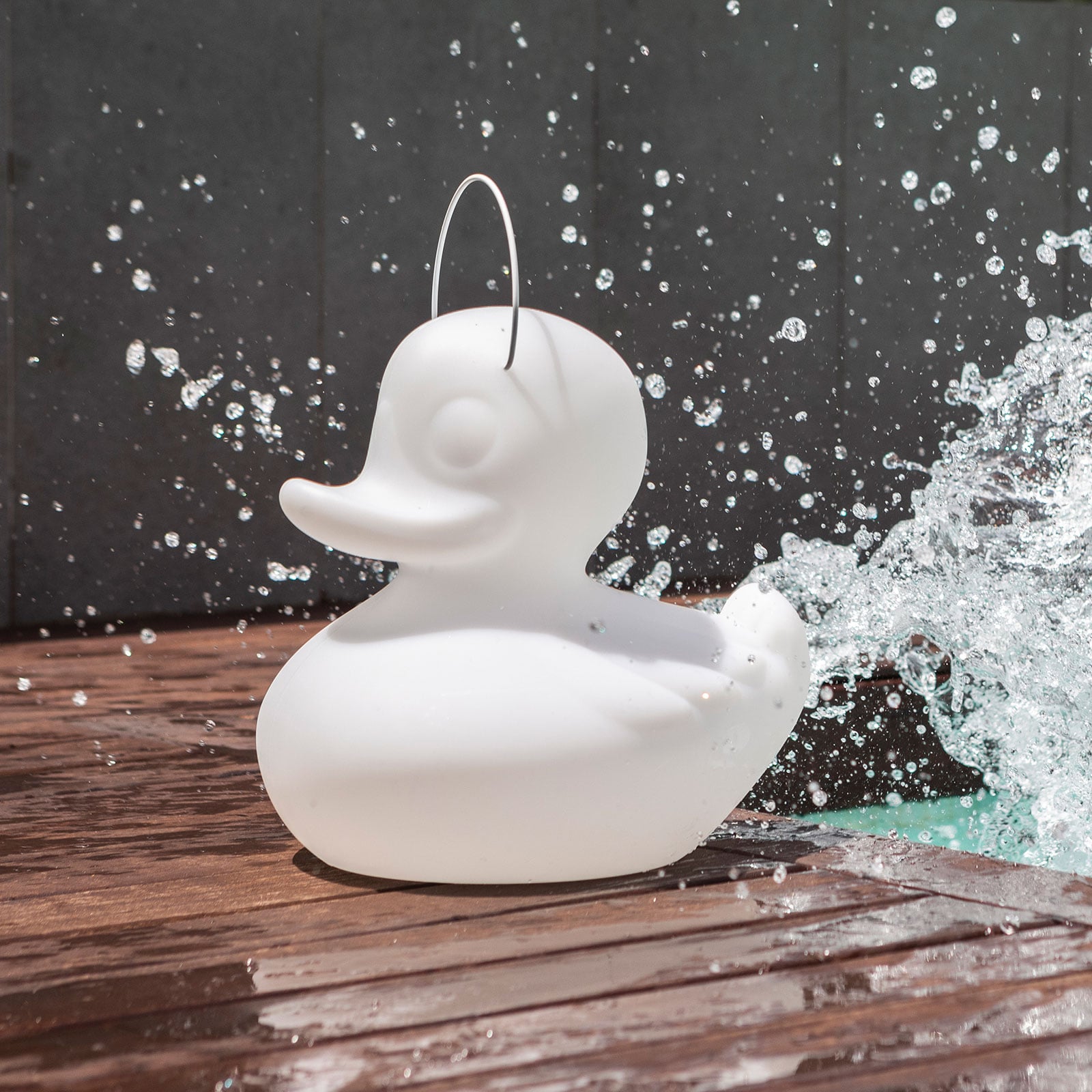 LED dekorasjonslampe DUCK-DUCK S dimbar RGB IP68 hvit forfra