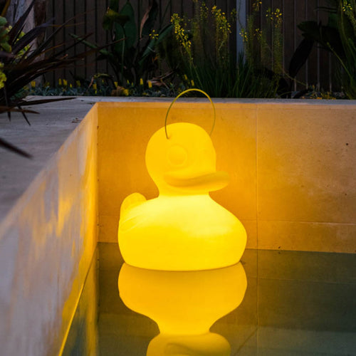 LED dekorasjonslampe DUCK-DUCK XL dimbar RGB IP68 gul forfra