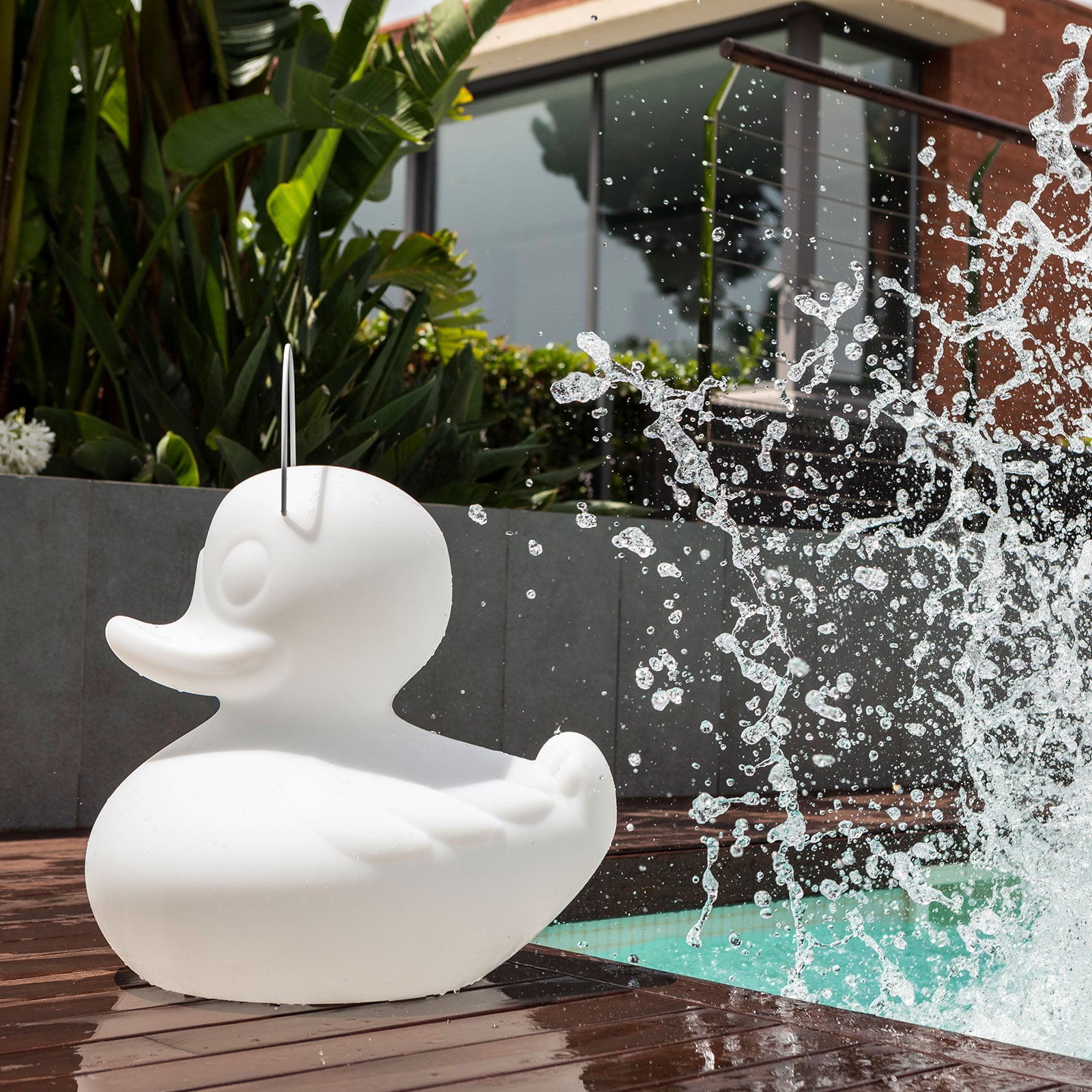 Nærbilde av LED dekorasjonslampe DUCK-DUCK XL dimbar RGB IP68 hvit
