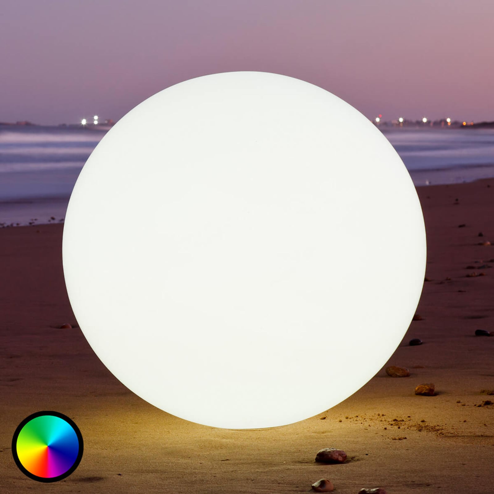 LED dekorasjonslampe Globe flytende Ø50 cm RGB dimbar IP68 forfra