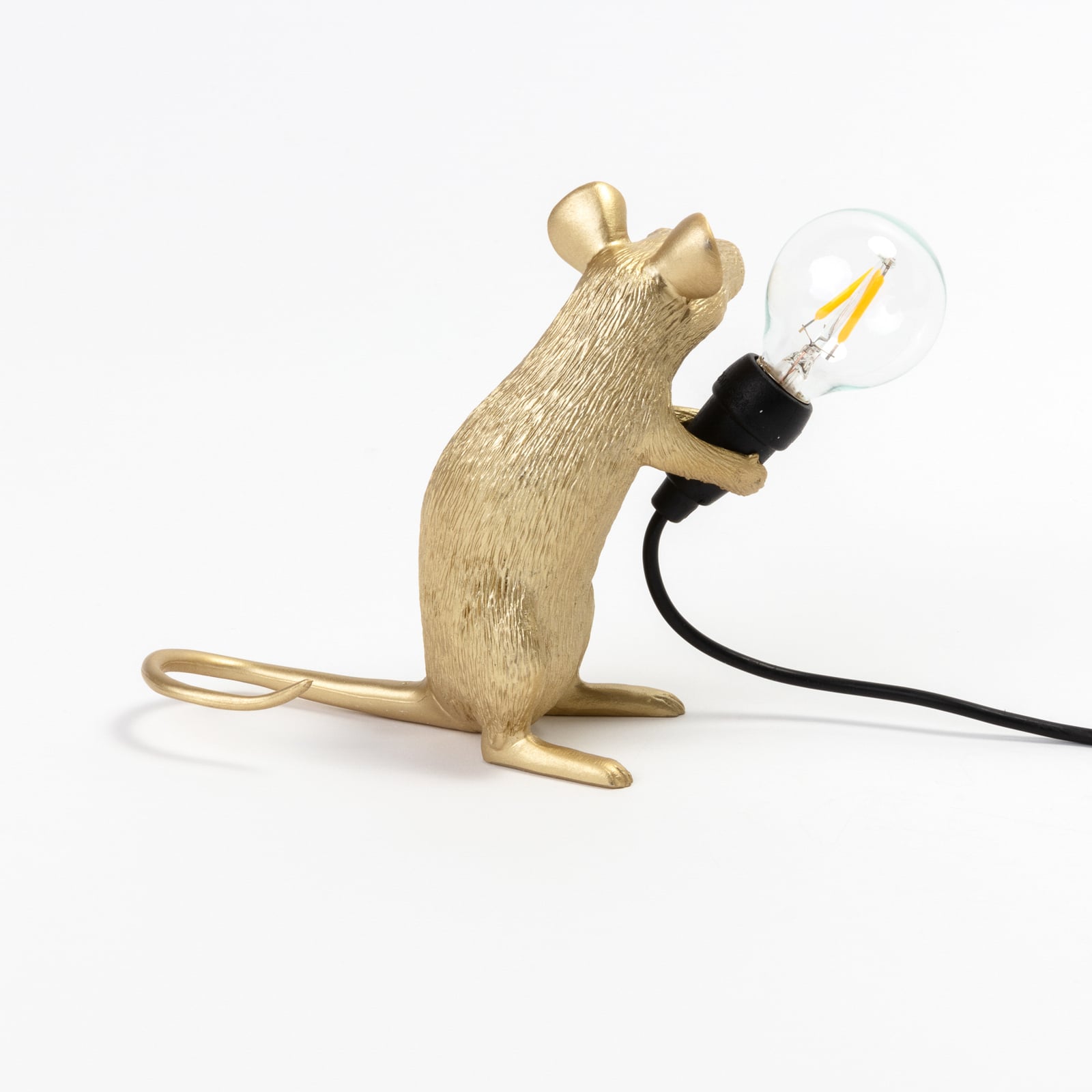 LED dekorasjonslampe Mouse Lamp sittende gull USB montert