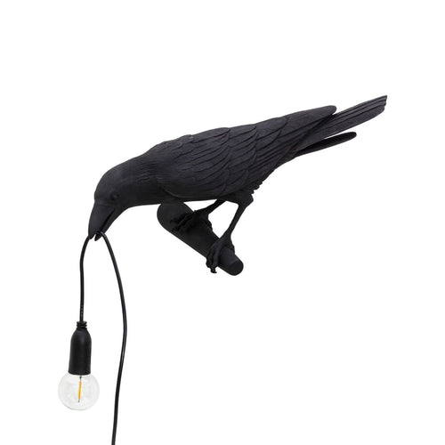 LED dekorlampe Bird Lamp blikk venstre svart E14 forside