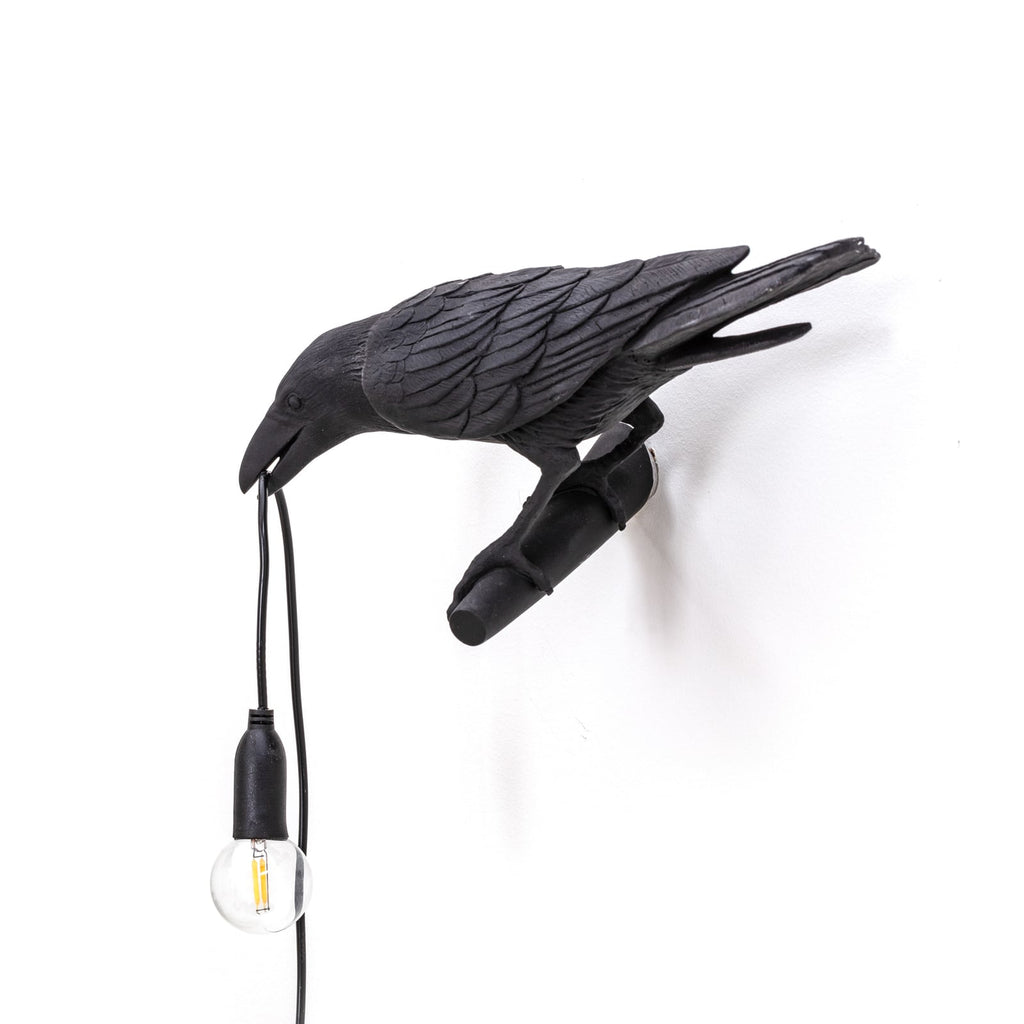 LED dekorlampe Bird Lamp blikk venstre svart E14 nærbilde
