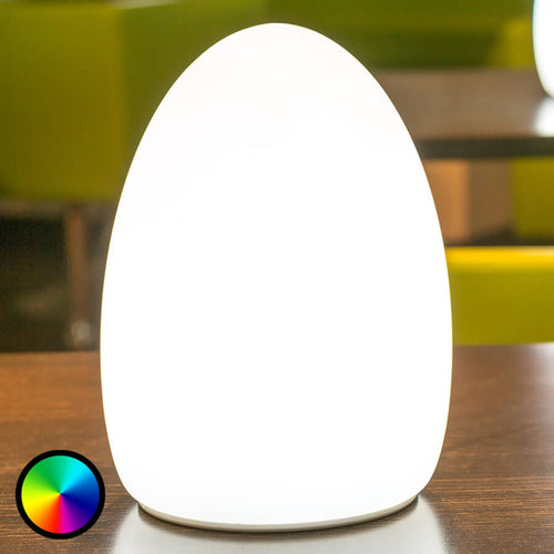 LED dekorlampe Egg med batteri RGB dimbar IP68 forfra