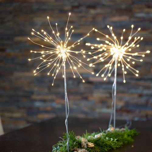 LED dekorlampe Firework 3D sølvgrå bakside