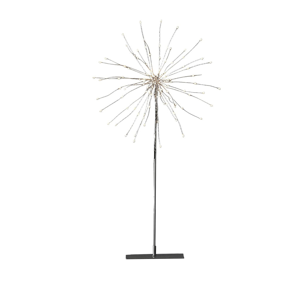 LED dekorlampe Firework 3D sølvgrå nærbilde av lys