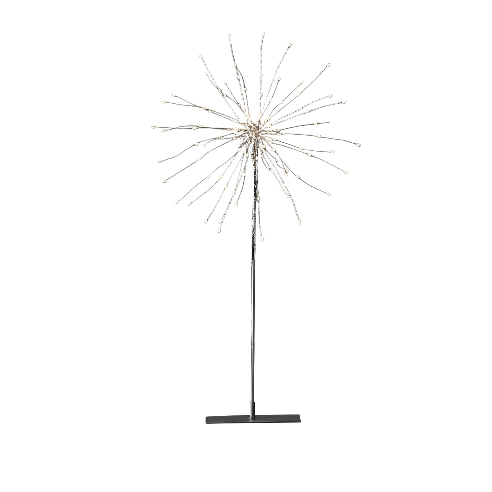 LED dekorlampe Firework 3D sølvgrå nærbilde av lys