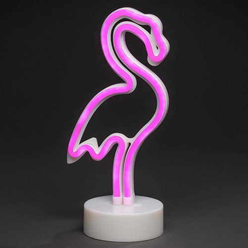 LED dekorlampe Flamingo rosa batteri detalj av lys