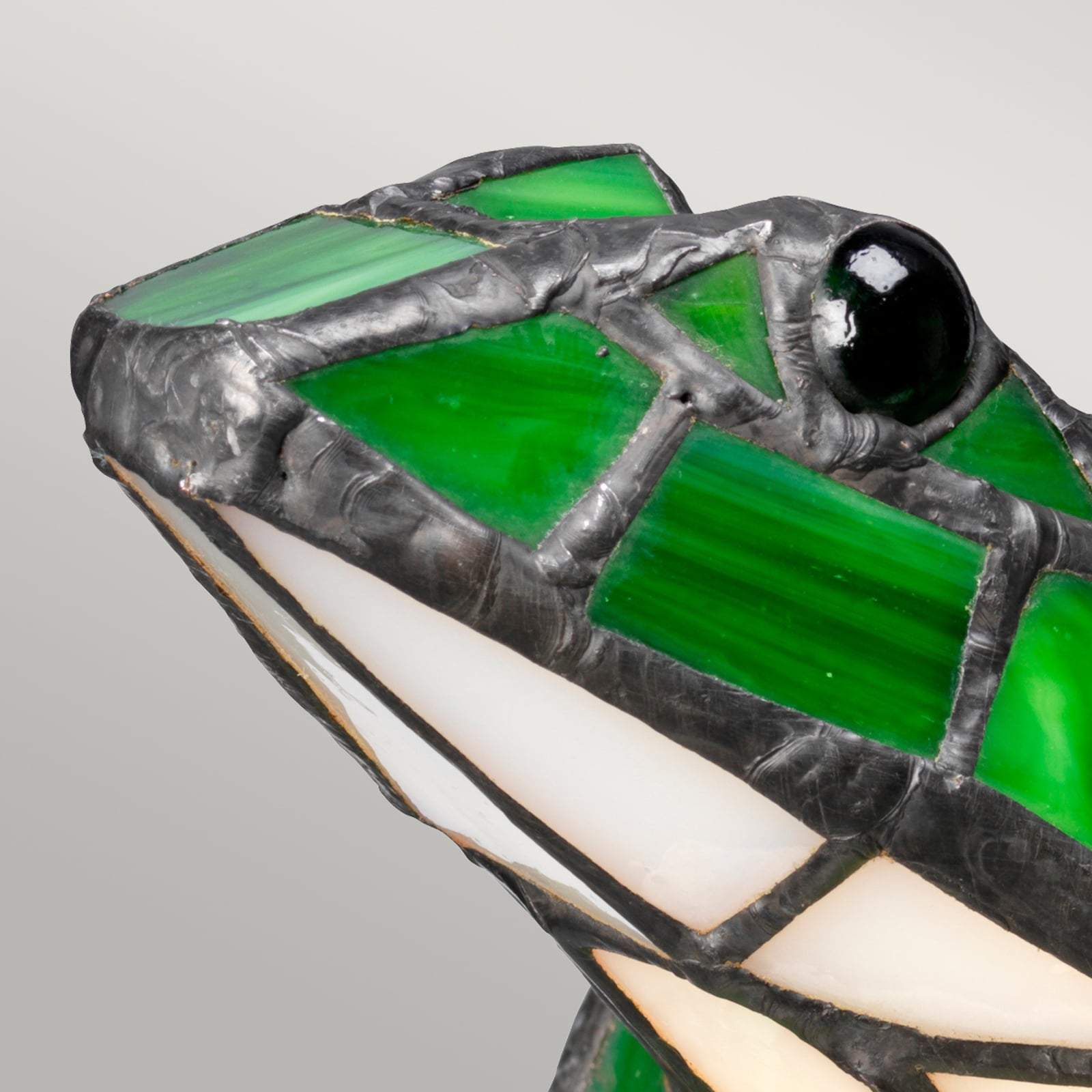 LED dekorlampe Frog tiffany-stil glass grønn G9 - Elstead detalj av glass