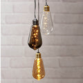 LED dekorlampe Glow vintage røykglass med timer forfra