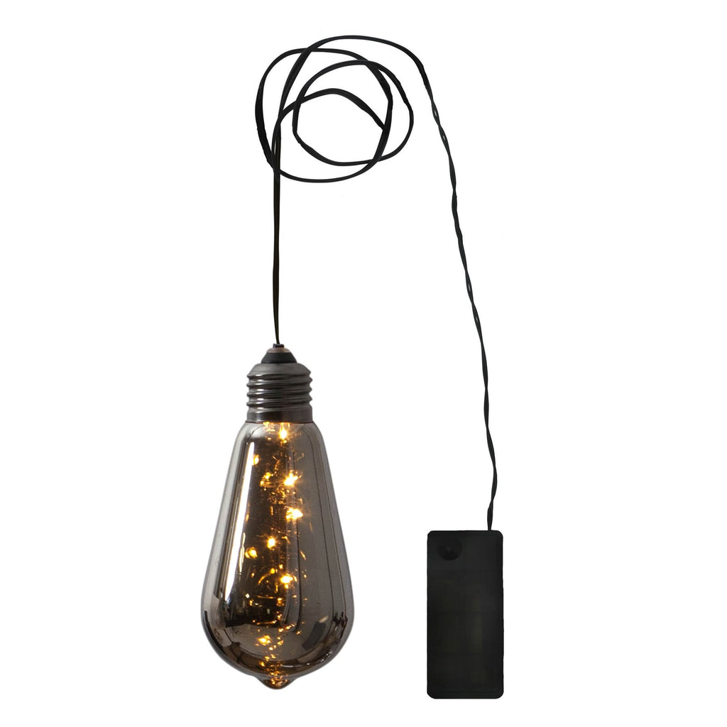 LED dekorlampe Glow vintage røykglass med timer nærbilde av LED