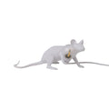 LED dekorlampe Mouse Lamp liggende hvit USB forfra