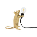LED-dekorlampe Mouse Lamp stående gull kunstharz USB forfra