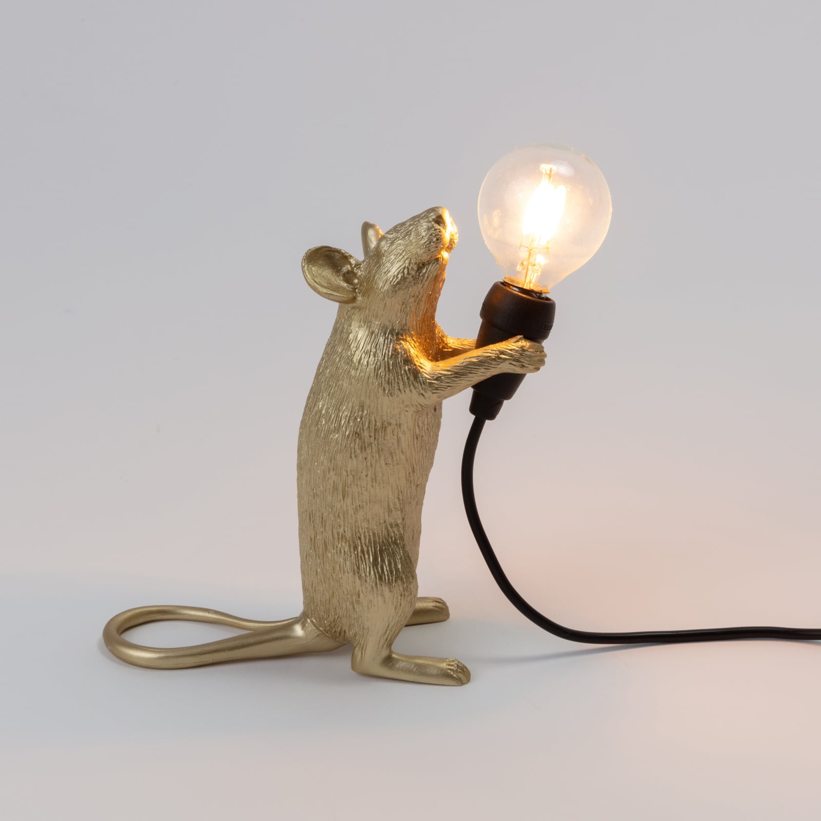 LED-dekorlampe Mouse Lamp stående gull kunstharz USB nærbilde