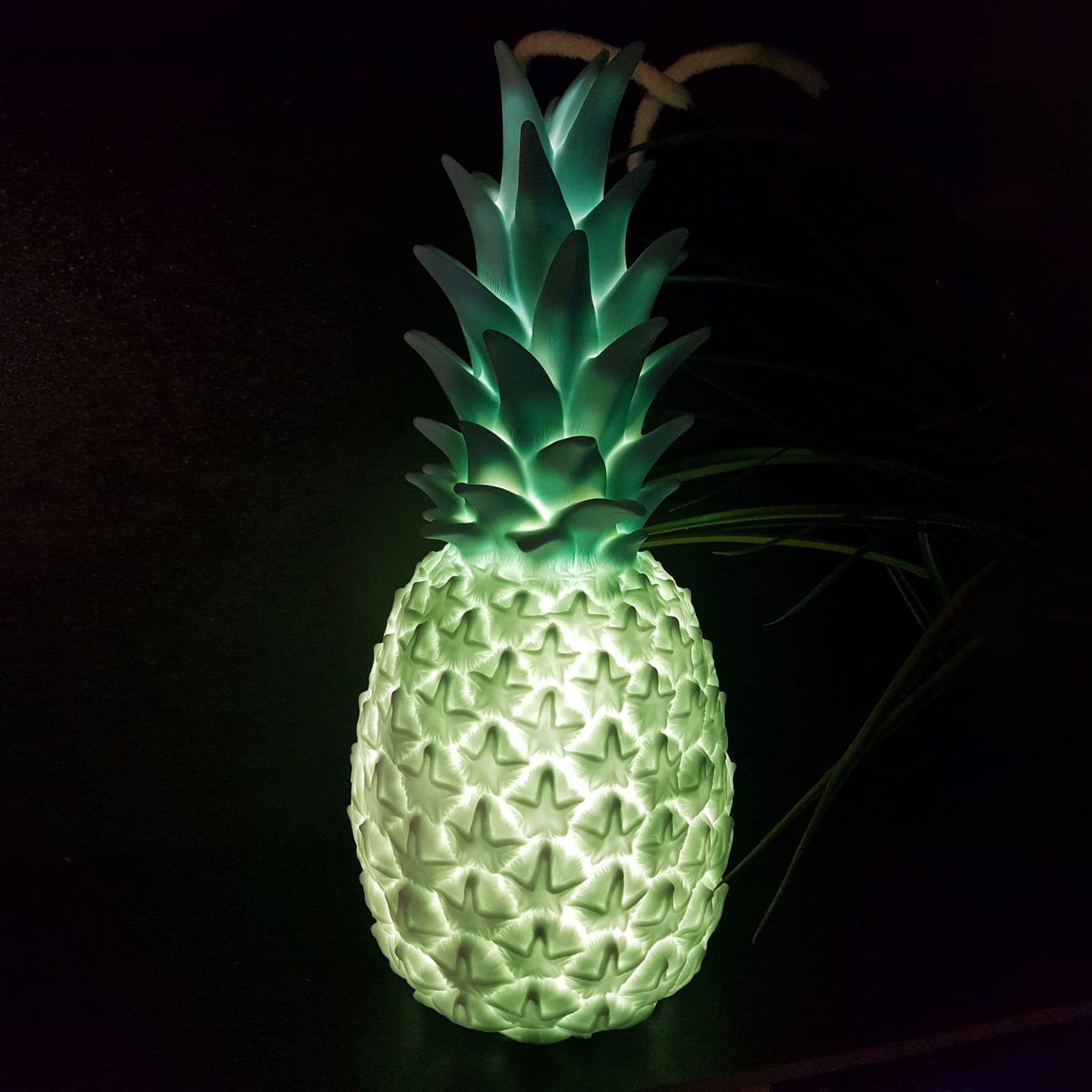 LED dekorlampe Pinacolada turkis bakside med ladeplate
