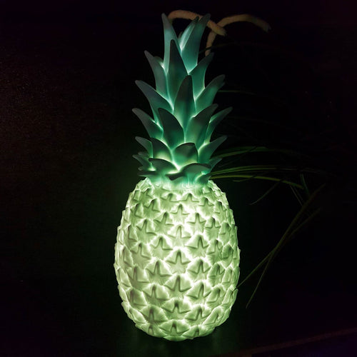 LED dekorlampe Pinacolada turkis bakside med ladeplate