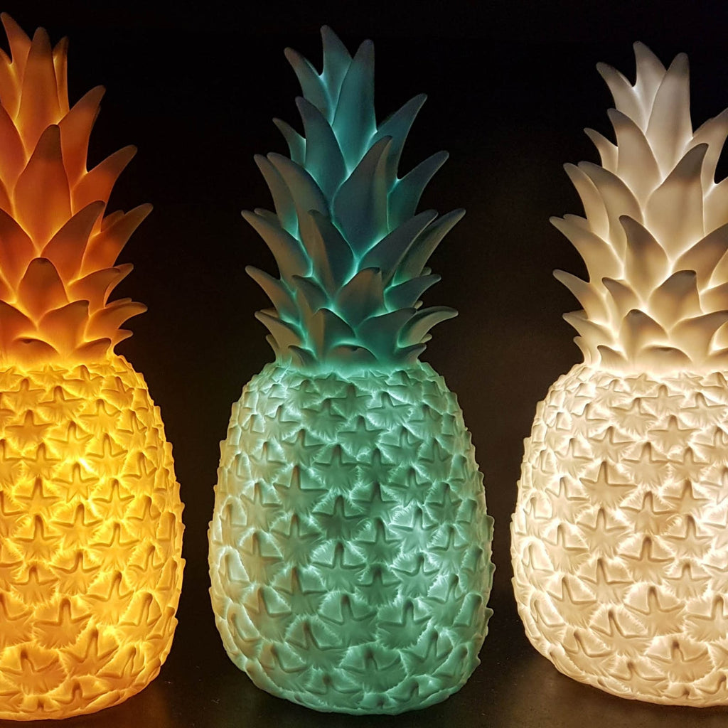 Nærbilde av LED dekorlampe Pinacolada turkis med lyseffekter