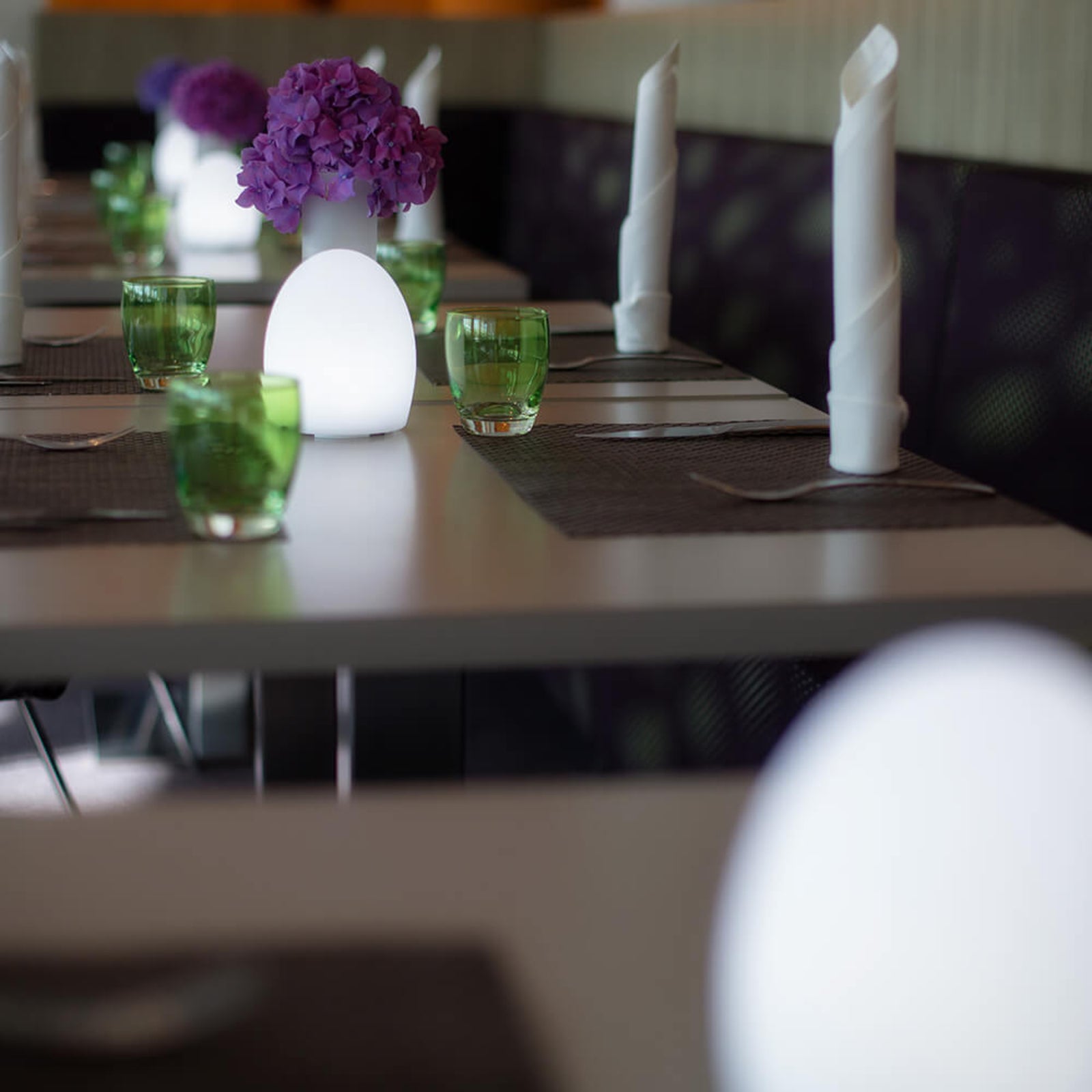 LED dekorlampe Point med batteri RGB dimbar IP68 detalj av kontrollknapp