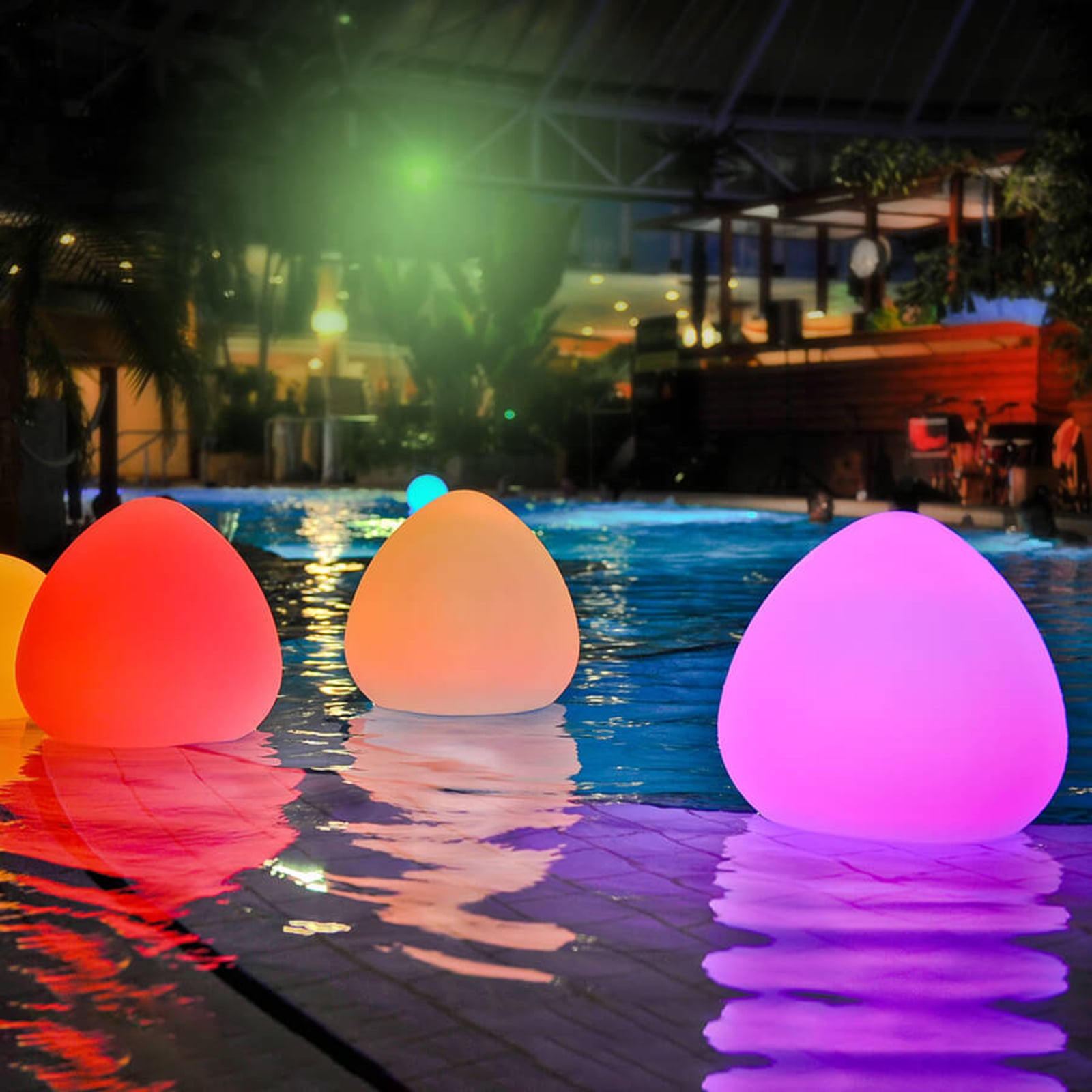 LED dekorlampe Stone XL RGB dimbar IP68 Ø50 cm med ladestasjon
