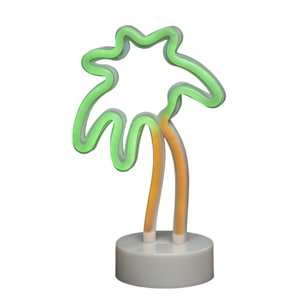 LED-dekorlys palme batteridrevet med timer 25,5 cm montert