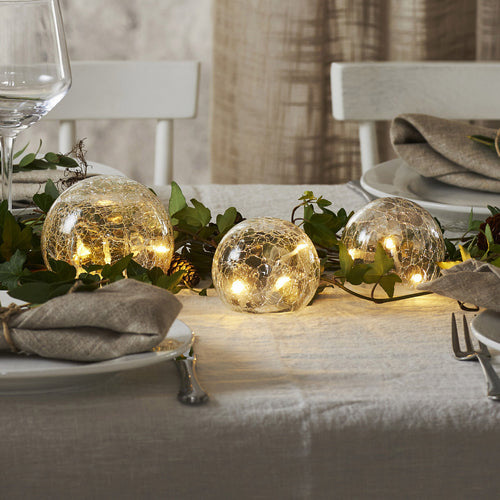 LED dekorlys Triss glass transparent 3 kuler forfra