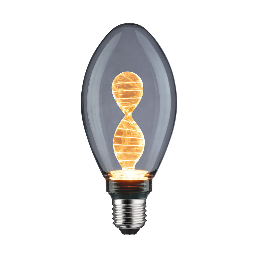 LED dekorpære E27 3,5W Helix 1800K røykfarget glass - forfra