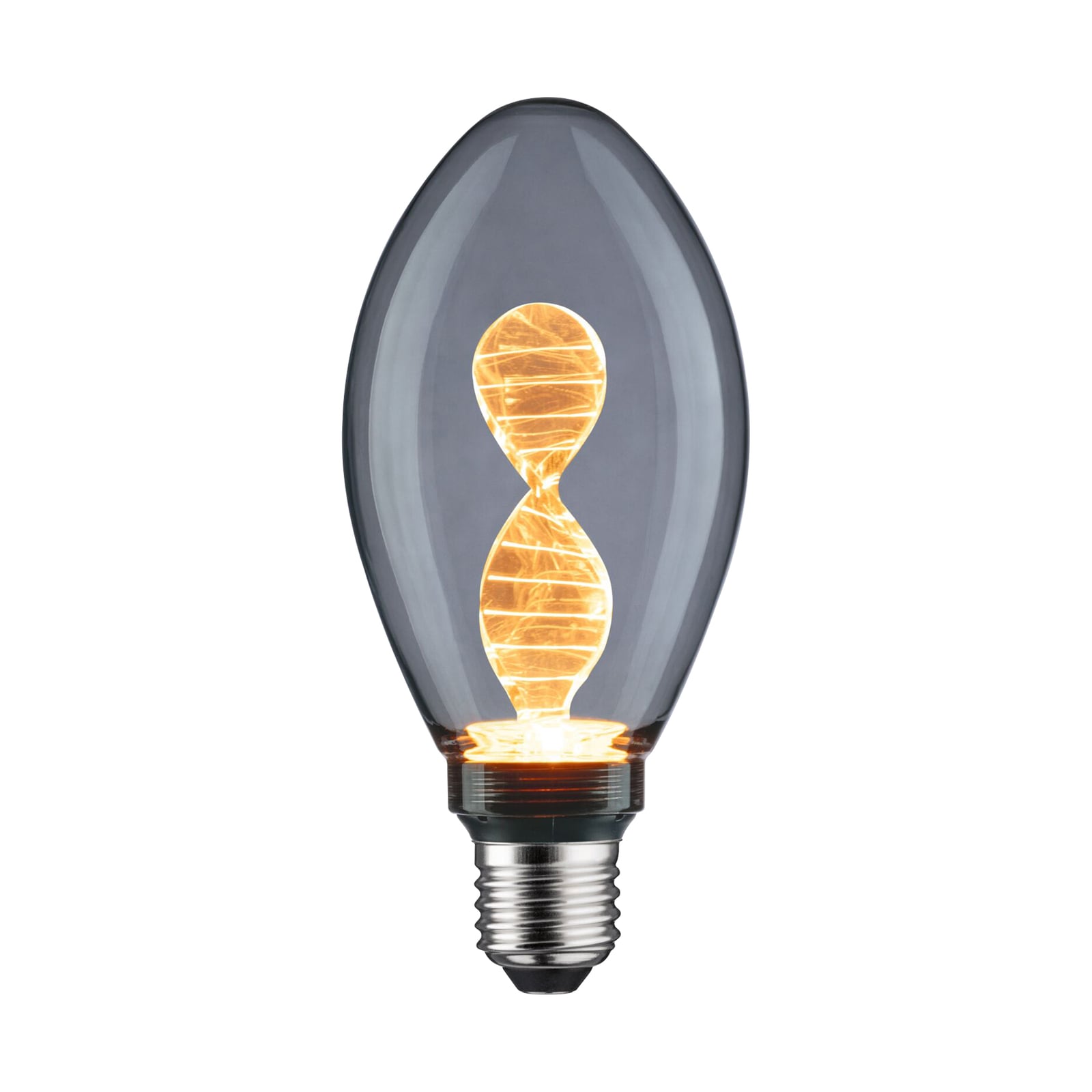 LED dekorpære E27 3,5W Helix 1800K røykfarget glass - forfra