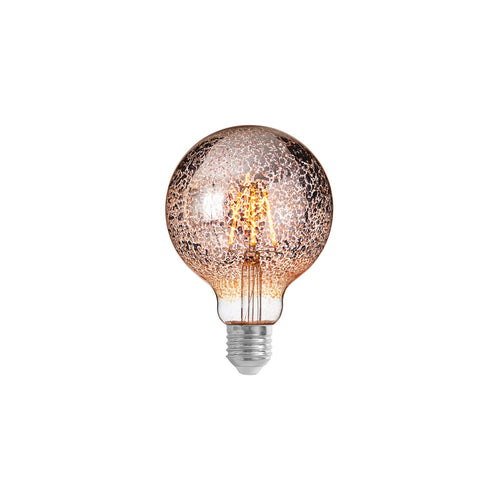 LED dekorpære E27 Ø9,5 cm 4W 1800K konfetti dimbar fra Lucande forfra