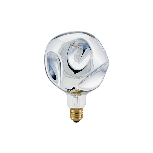 LED dekorpære Giant Ball E27 4W 1800K dimbar sølv fra forfra