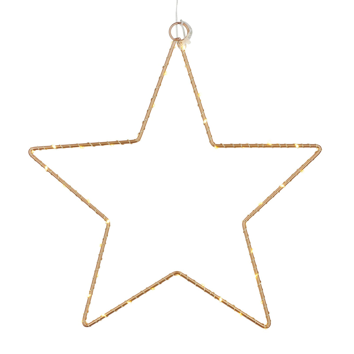 LED-dekorstjerne Liva Star gull Ø30 cm montert