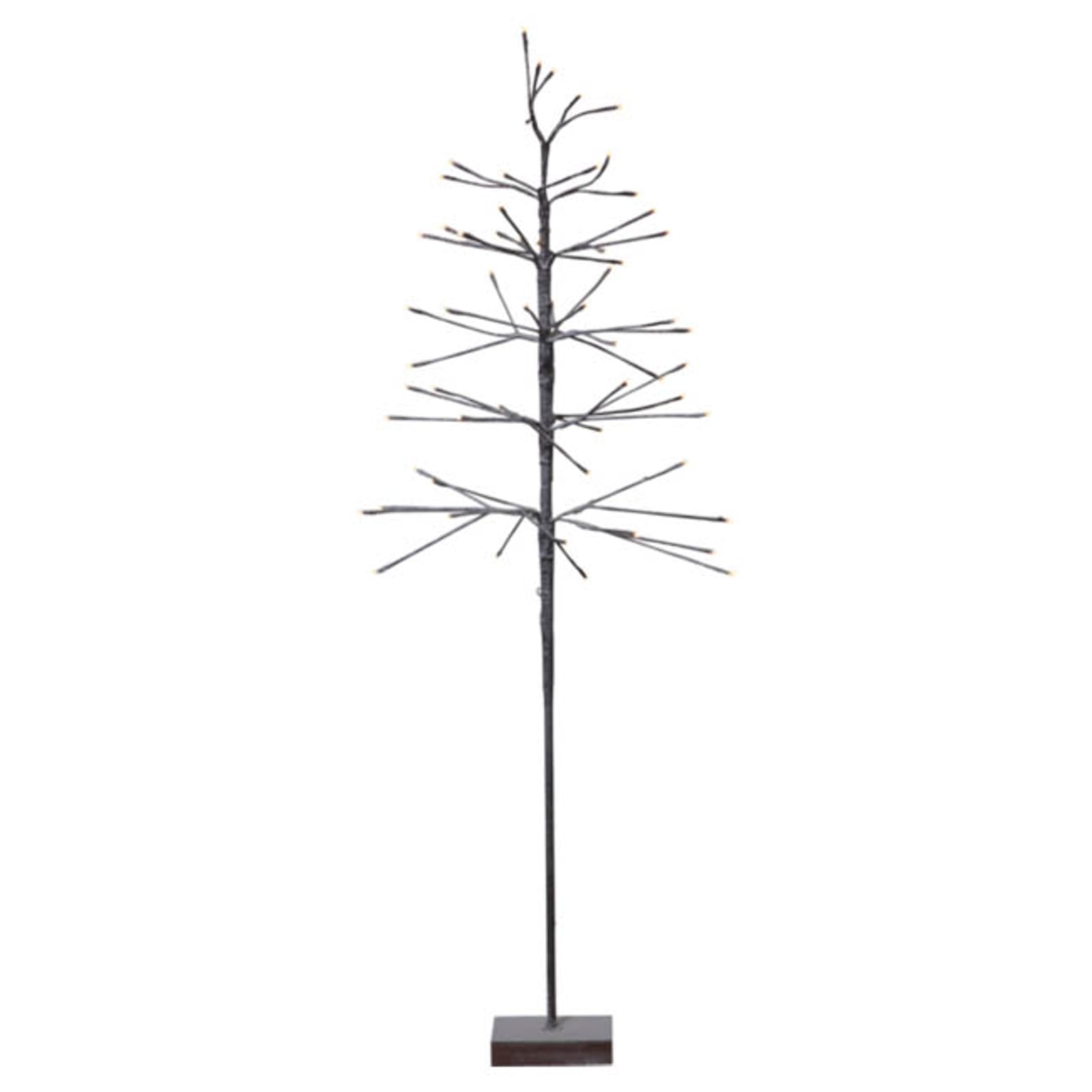 LED dekotre Snowfrost Tree brun metall 150 cm varmhvit bakside