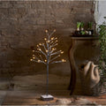 LED dekotre Snowfrost Tree brun metall 90 cm forfra