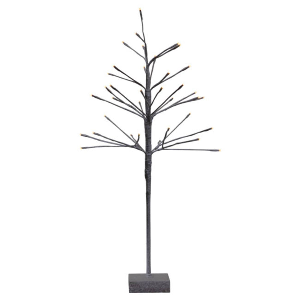 LED dekotre Snowfrost Tree brun metall 90 cm bakside