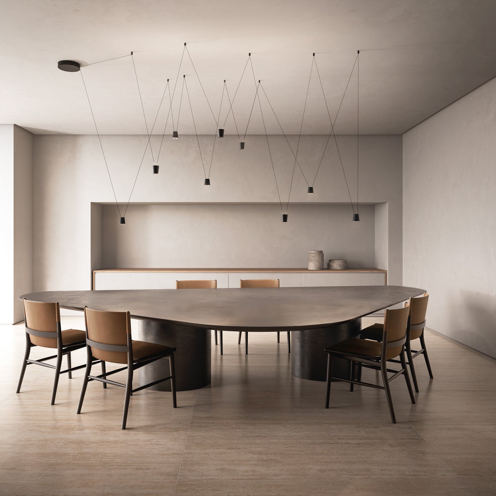 LED designpendellampe Sling svart detalj