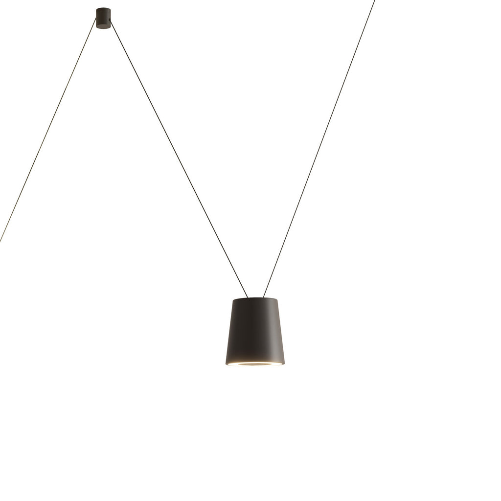 LED designpendellampe Sling pressstøpt aluminium svart forfra