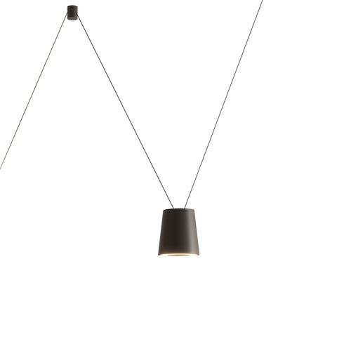 LED designpendellampe Sling pressstøpt aluminium svart forfra
