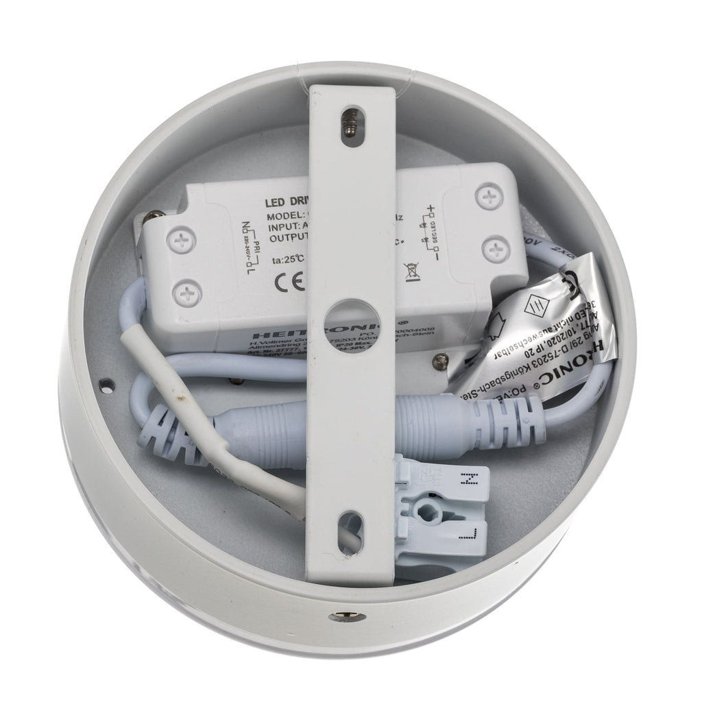 LED-downlight Aurora hvit aluminium installasjonsdetalj