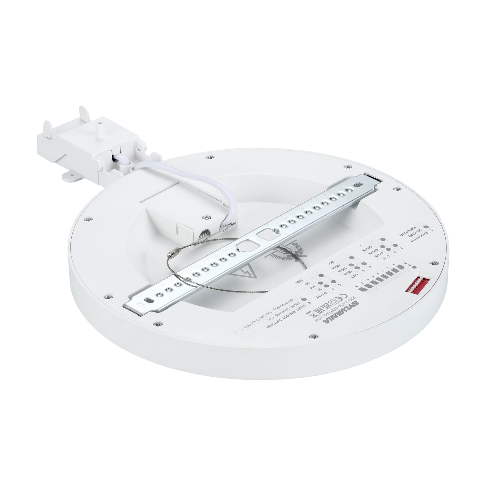 LED downlight Start 5in1 inn-/påbygg med bevegelsessensor 18W nærbilde av lysdiffusor