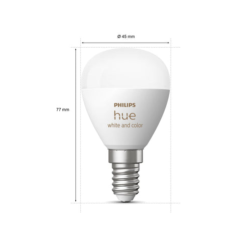 LED dråpepære E14 5,1W RGBW 2-pk dimbar - Philips Hue bakside