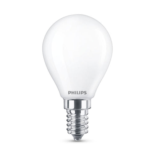 LED dråpepære E14 P45 6,5W 4000K 806lm matt Philips forfra